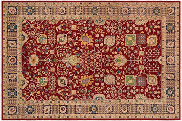 handmade Traditional Kafkaz Chobi Ziegler Red Blue Hand Knotted RECTANGLE 100% WOOL area rug 9 x 13